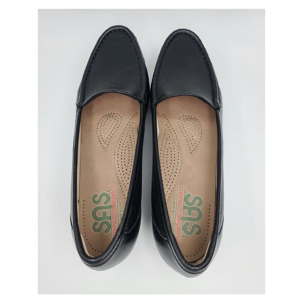 SAS Simplify Slip-On Leather Moccasin Loafer Black Tripad Comfort Size 9.5 S Box - Picture 6 of 8